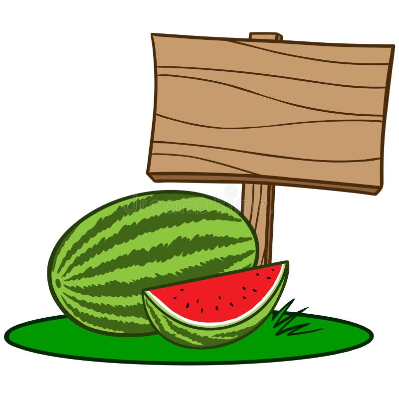 Watermelon with a Sign stock vector. Illustration of painting 72952382
