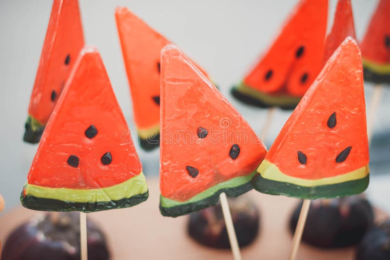 Watermelon Shaped Lollipops Stock Image Image of cool, delicious
