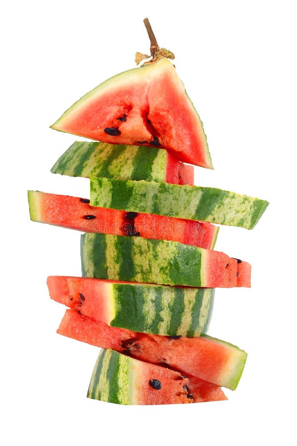 Watermelon slices stacked pyramid