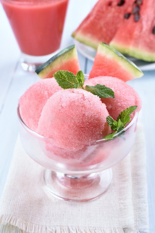 Watermelon sorbet stock image. Image of cool, melon, glass - 88689371