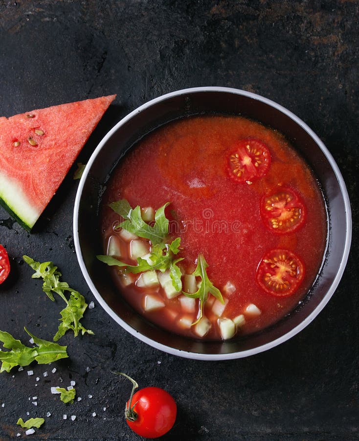 Watermelon and tomato gazpacho