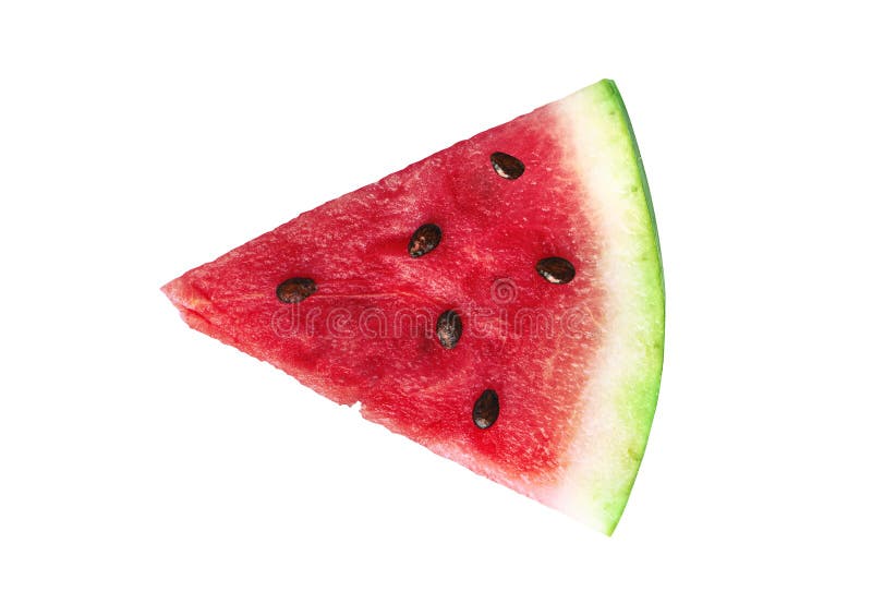 Watermelon triangular sector isolated on white. Triangular cut watermelon stock images, royalty-free photos and pictures