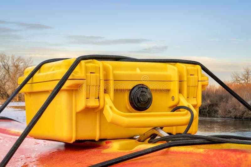 Waterproof Case on Kayak Deck Stock Photo Image of landscape, shore