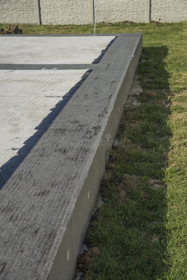 Waterproof Insulation in a Concrete Foundation Stock Image Image of