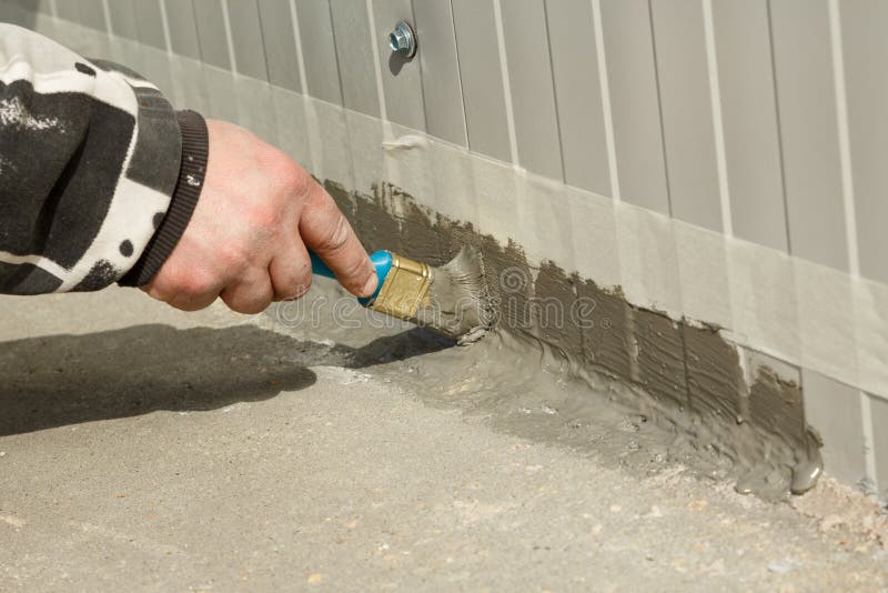 Waterproofing an Outside Wallfloor Connection with Ms Polymer Sealant