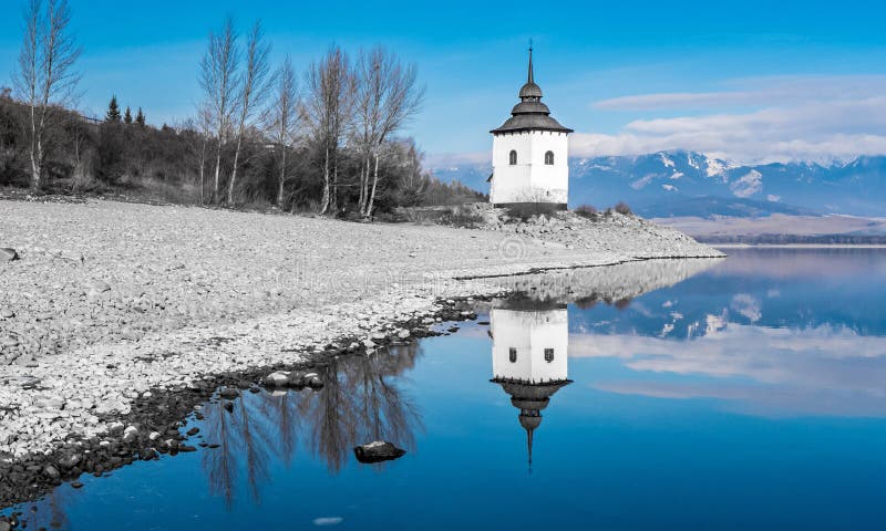 Vodní krajina na Liptovské Mare, Slovensko