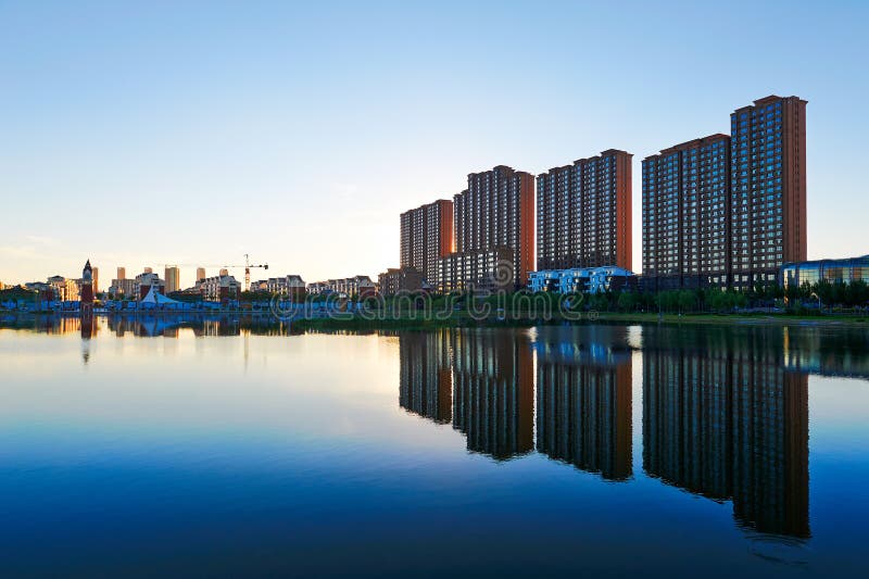 Waterside buildings landscape daqing