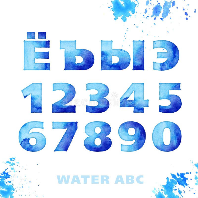 waterstijl het van letters voorzien reeks royalty-vrije illustratie waterstijl het van letters voorzien reeks royalty-vrije illustratie