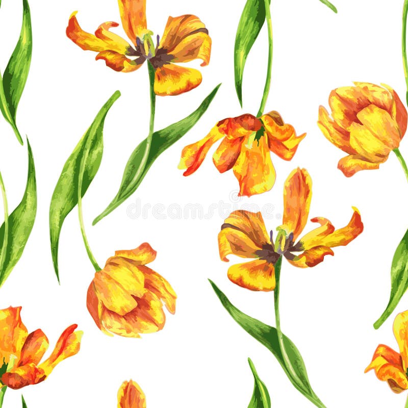 Waterverf bloemen naadloos patroon royalty-vrije illustratie Waterverf bloemen naadloos patroon royalty-vrije illustratie