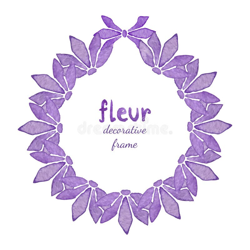 Waterverf bloemenkroon met lilac bloem Uitnodiging, de achtergrond van de Groetkaart royalty-vrije illustratie Waterverf bloemenkroon met lilac bloem Uitnodiging, de achtergrond van de Groetkaart royalty-vrije illustratie
