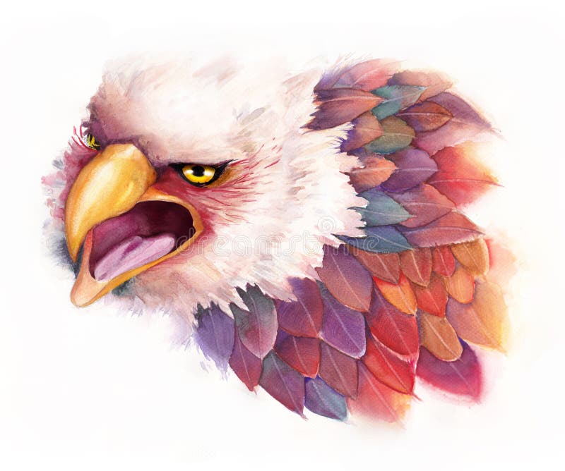 Waterverf Eagle in fantasiestijl stock illustratie Waterverf Eagle in fantasiestijl stock illustratie
