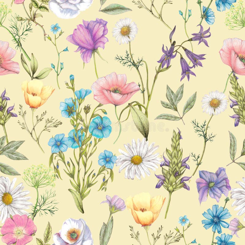 Waterverf naadloos patroon stock illustratie Waterverf naadloos patroon stock illustratie