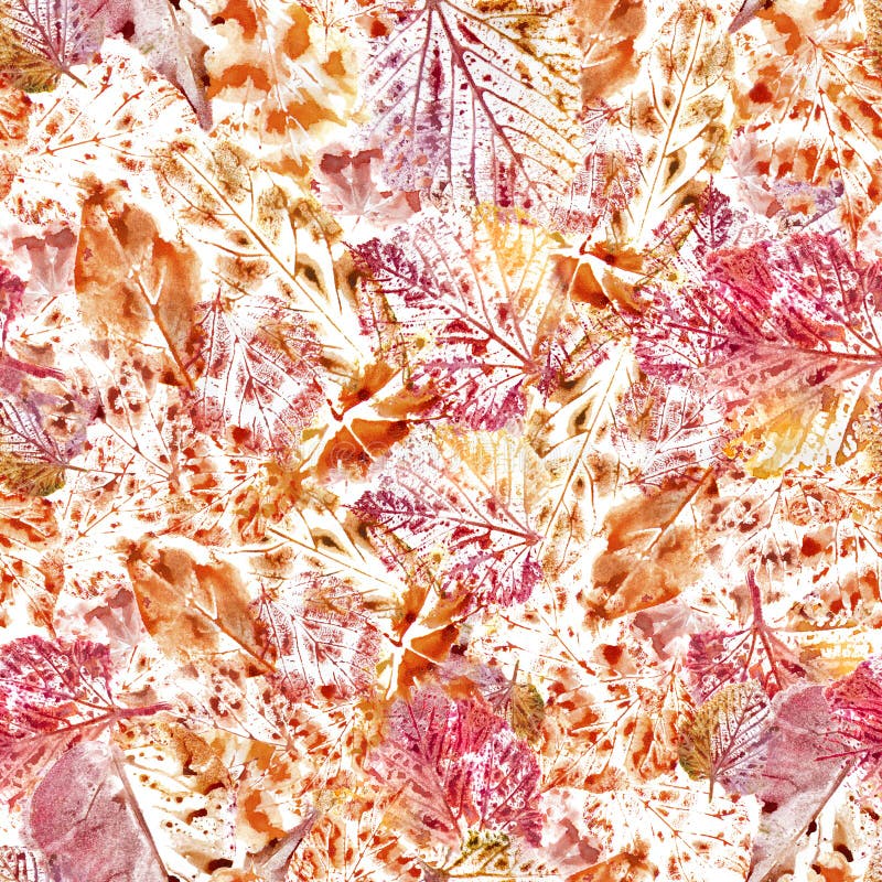 Waterverf naadloos patroon De herfstbladeren op witte grond stock illustratie Waterverf naadloos patroon De herfstbladeren op witte grond stock illustratie