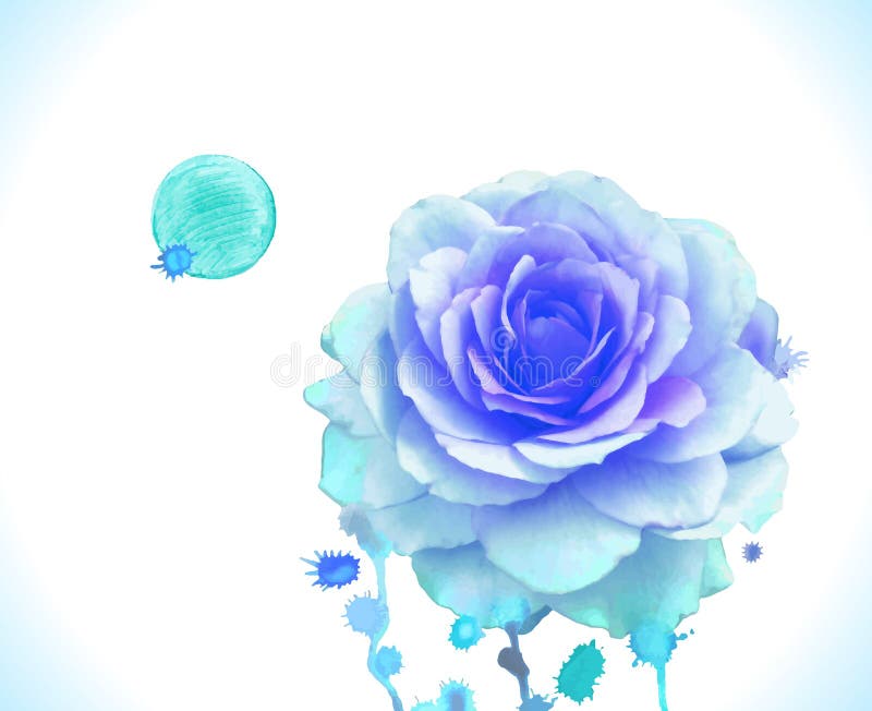 Waterverf vector nam blauw toe vector illustratie Waterverf vector nam blauw toe vector illustratie