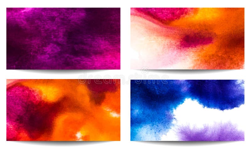 Waterverf vectorbanners vector illustratie Waterverf vectorbanners vector illustratie