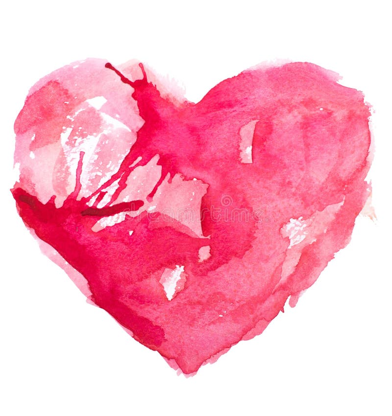 Waterverfhart. Concept - liefde, verhouding, kunst, het schilderen stock illustratie Waterverfhart. Concept - liefde, verhouding, kunst, het schilderen stock illustratie