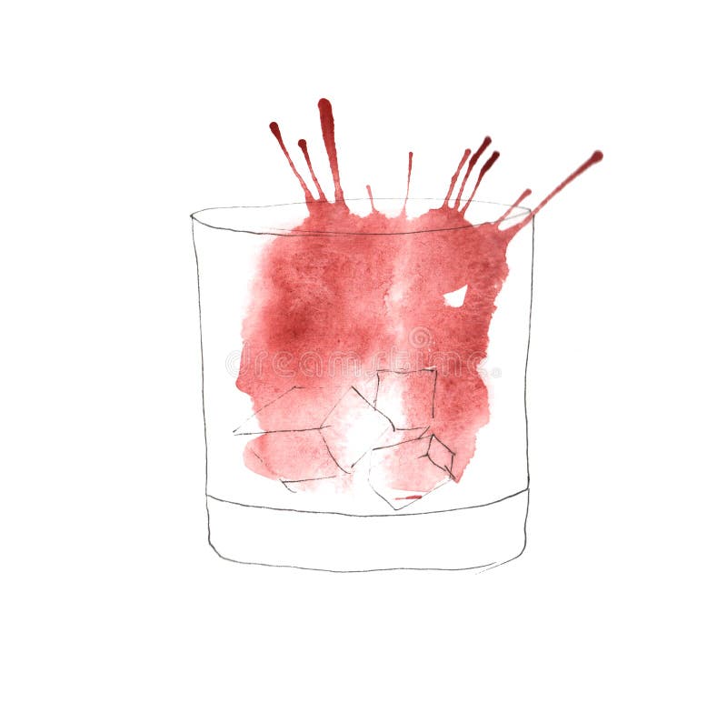 Waterverfillustratie van een glas stock illustratie Waterverfillustratie van een glas stock illustratie