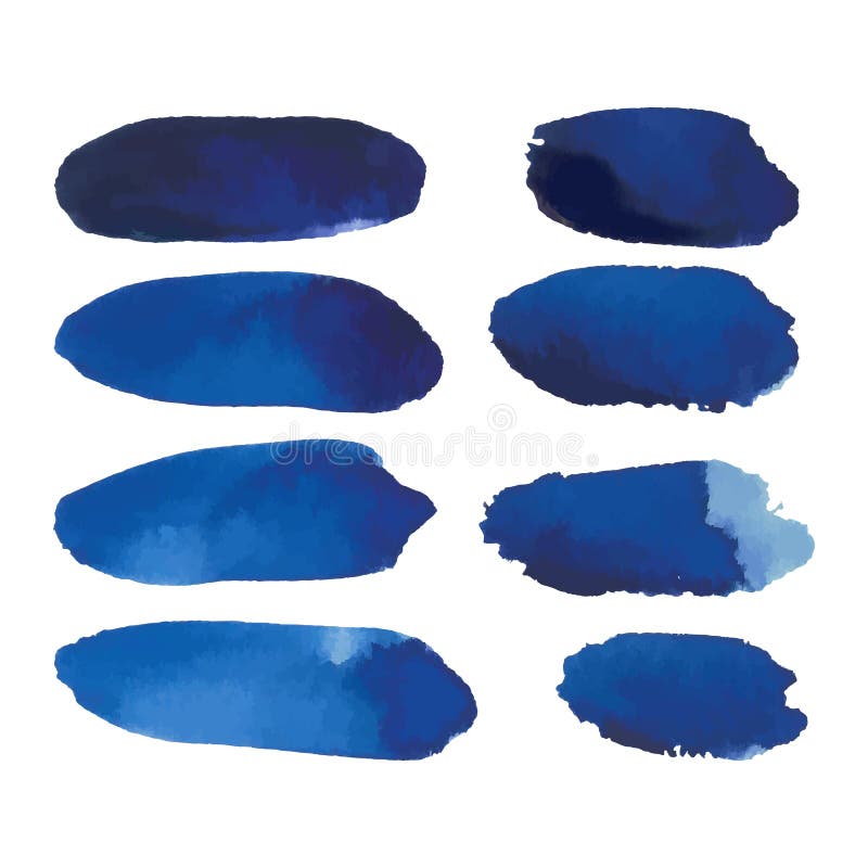 Waterverfreeks blauwe bannersvlekken vector illustratie Waterverfreeks blauwe bannersvlekken vector illustratie