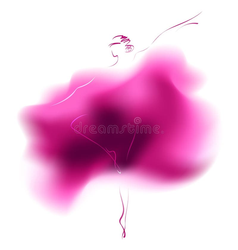 Waterverfschets van een dansende ballerina stock illustratie Waterverfschets van een dansende ballerina stock illustratie