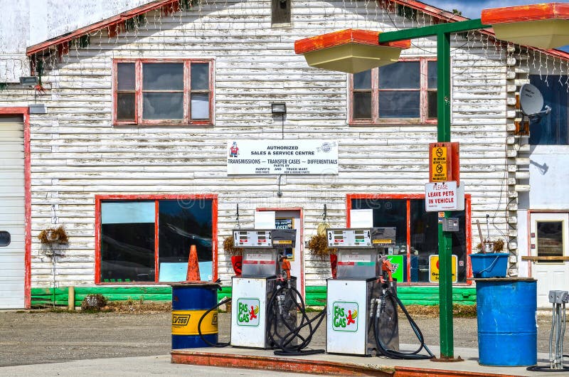 Gas station, Watson Lake, Yukon, Canada.