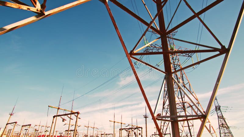 Wattage Wonders High Voltage Lines and Supply Stock Video - Video of ...