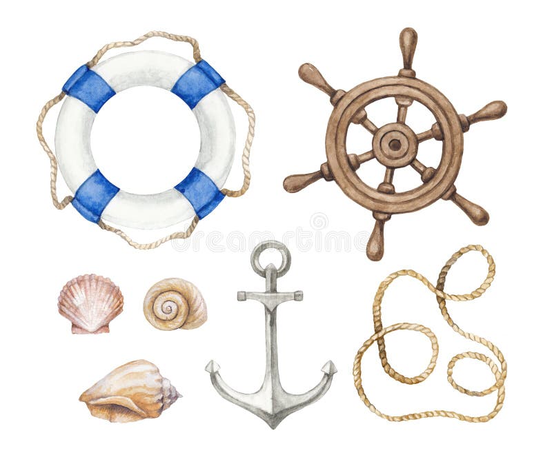 Wattercolor nautical illustrations