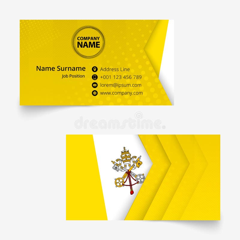 Watykan Chorągwiana wizytówka, standardowego rozmiaru 90x50 mm wizytówki szablon royalty ilustracja Watykan Chorągwiana wizytówka, standardowego rozmiaru 90x50 mm wizytówki szablon royalty ilustracja