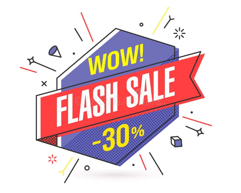 WAUW! De banner van de flitsverkoop stock illustratie WAUW! De banner van de flitsverkoop stock illustratie