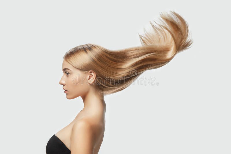 Beautiful Model with Long Smooth, Flying Blonde Hair Isolated on White Studio Background. Stock Image - Image of model, fashion: 199762167 Beautiful Model with Long Smooth, Flying Blonde Hair Isolated on White Studio Background. Stock Image - Image of model, fashion: 199762167