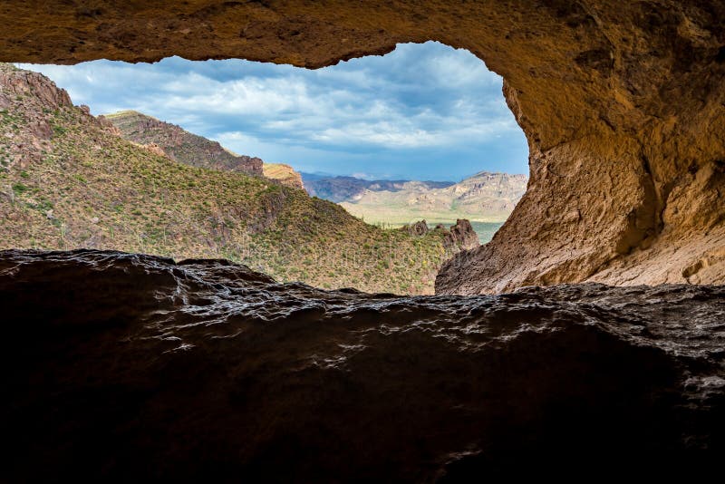Wave Cave in Superstition Mountains Stock Image - Image of sprawling ...