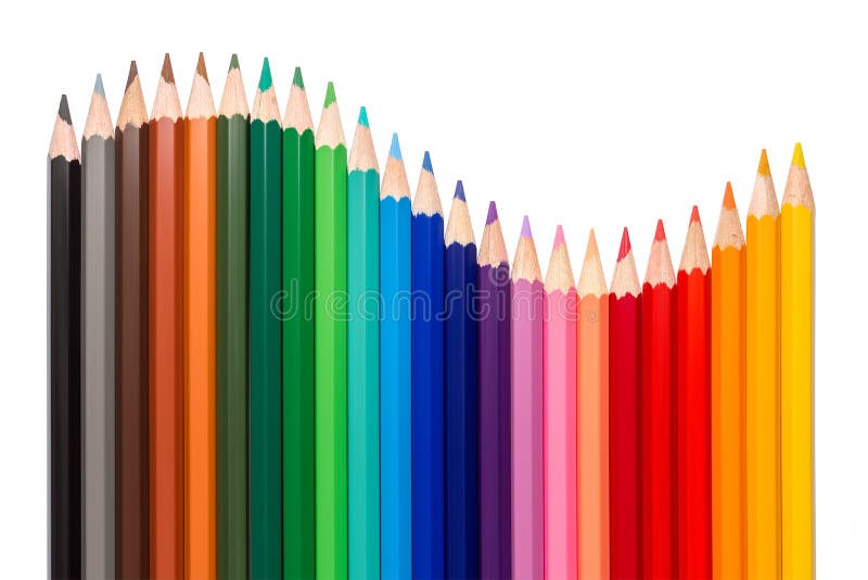 Wave of colored pencils