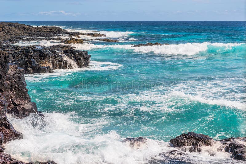 Wave crashing on rocks