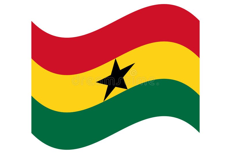 Ghana Wavy Flag Stock Vector Illustration Of Flagpole 30810643