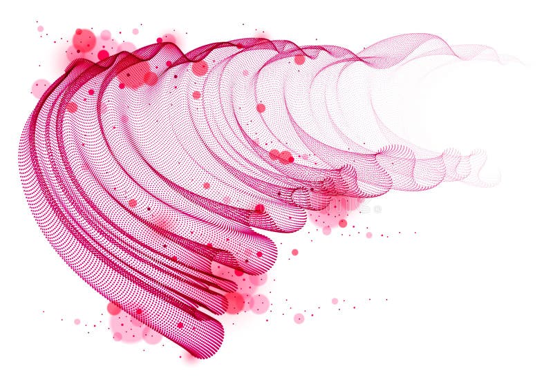 Wave of Flowing Particles Abstract Vector Background, Smooth Curvy ...