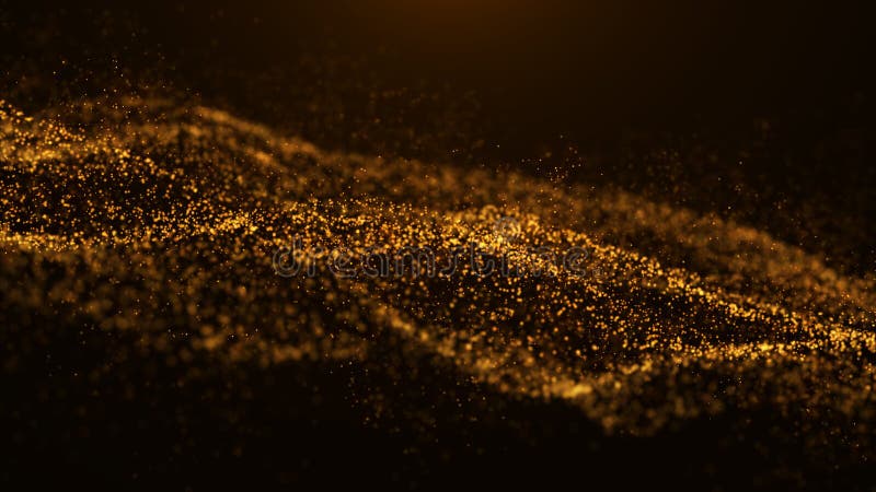 Wave of particles. Abstract particle. Data visualization. Abstract digital background. 4k rendering stock photography