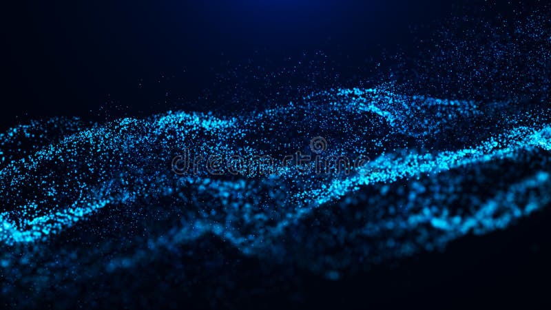 Wave of particles. Abstract particle. Data visualization abstract digital background. Dark data visualization illustrations