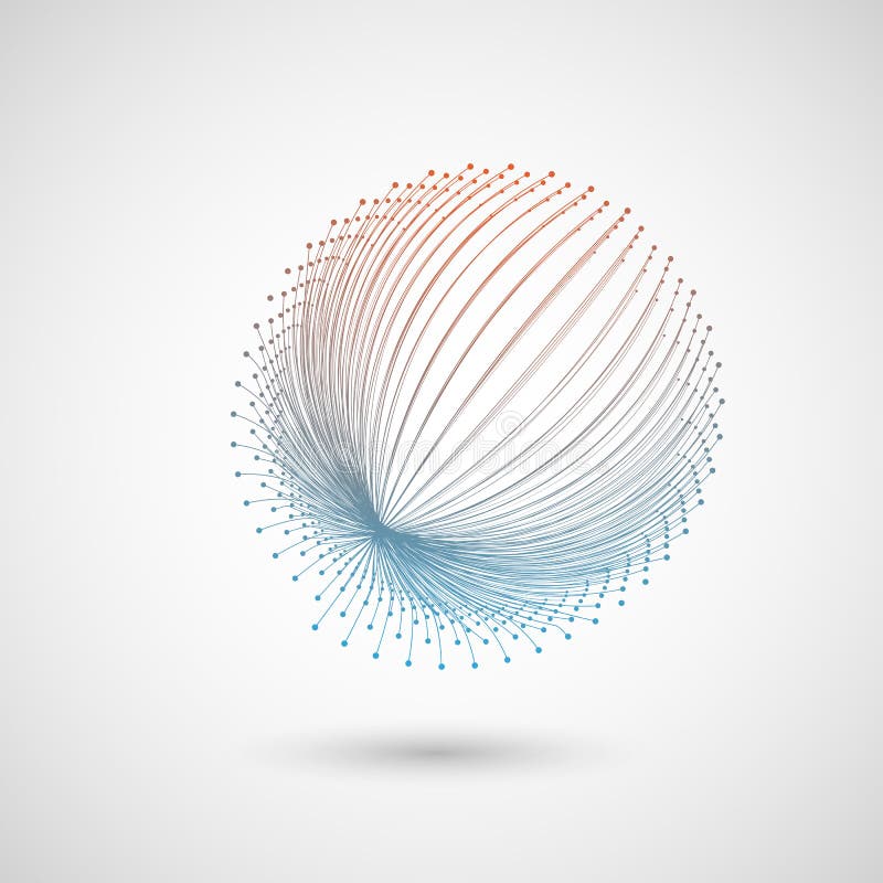 Wave rhythm line dynamic abstract vector background. Circle swirl shape illustration. Vector rounded lines vector illustration