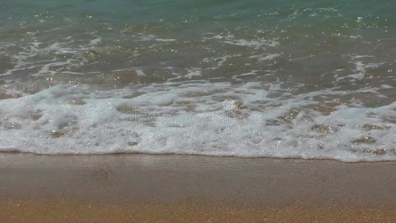 The wave runs on the sand stock video footage