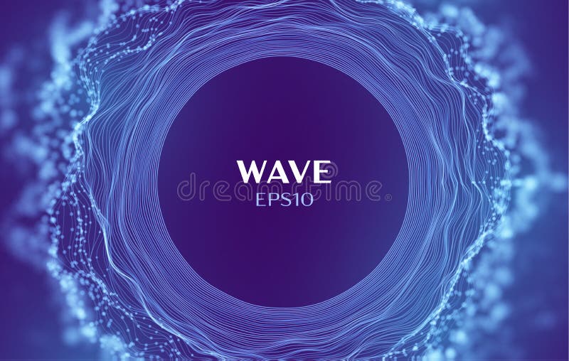 Wave of sound data. Abstract music vector background. Circle cloud music wave stock illustration