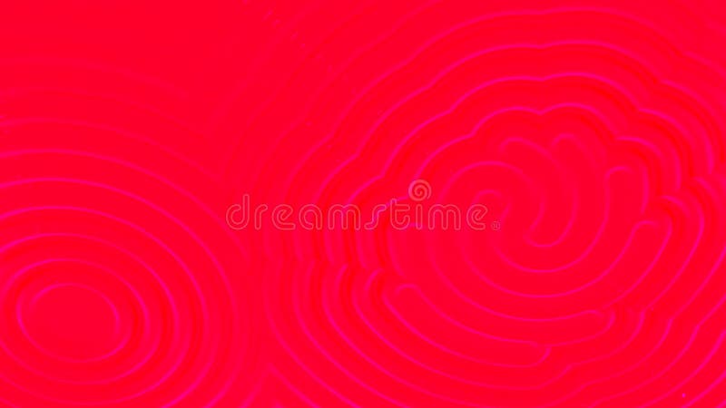 Wave vibrations pulsate on colored background. Design. Round wave vibrations on red background. Bright background with