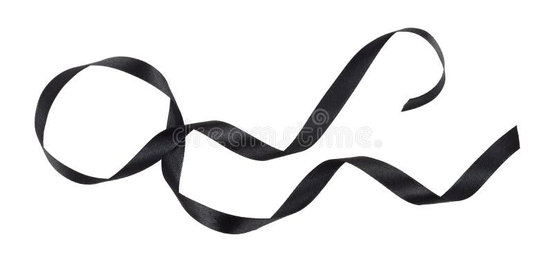 Waved Black Silk Ribbon Isolated on White Stock Image - Image of awareness,  mourning: 230571347