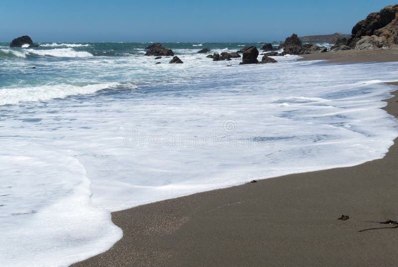 Waves on the beach, Bodega Bay, California