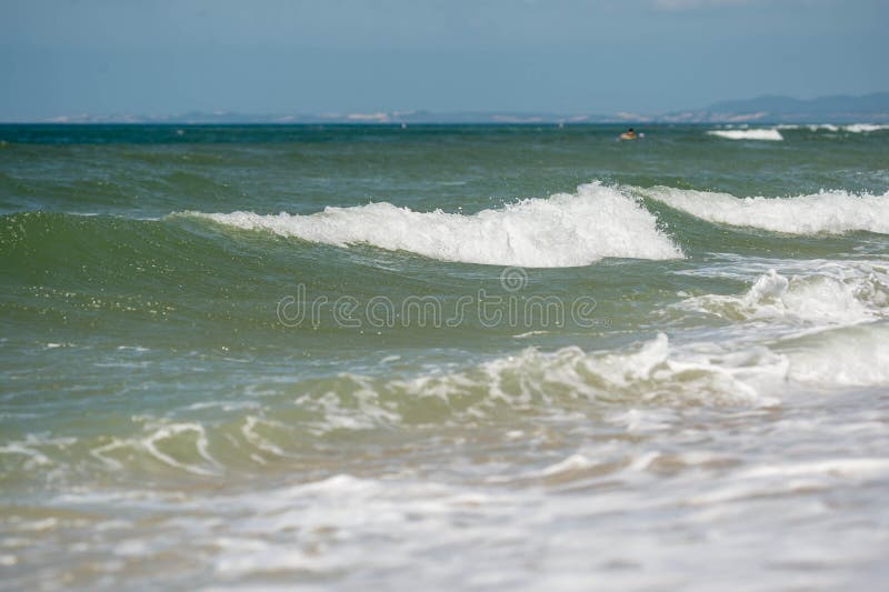 Waves on the Coast in Windy Weather Stock Photo - Image of morning ...