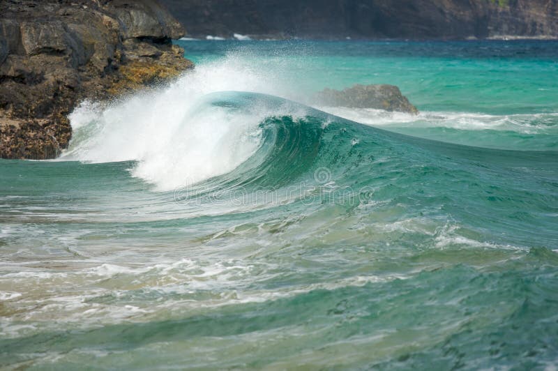 Waves on Coastline of Kauai s Na Pali