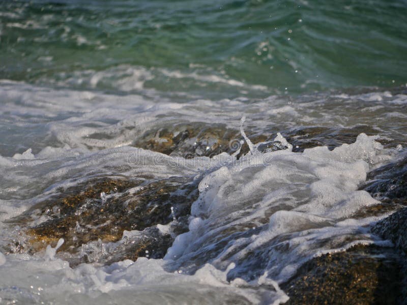 Waves Crashing Against the Rock Stock Image - Image of waves, beautiful ...