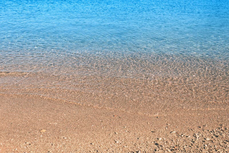 Waves with Foam Blue Sea on a Sunny Sandy Beach in Resort on Summer