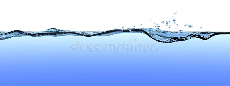 Turbulent water surface with waves, ripples, and drops on a blue gradient with white copyspace above the surface. Turbulent water surface with waves, ripples, and drops on a blue gradient with white copyspace above the surface.