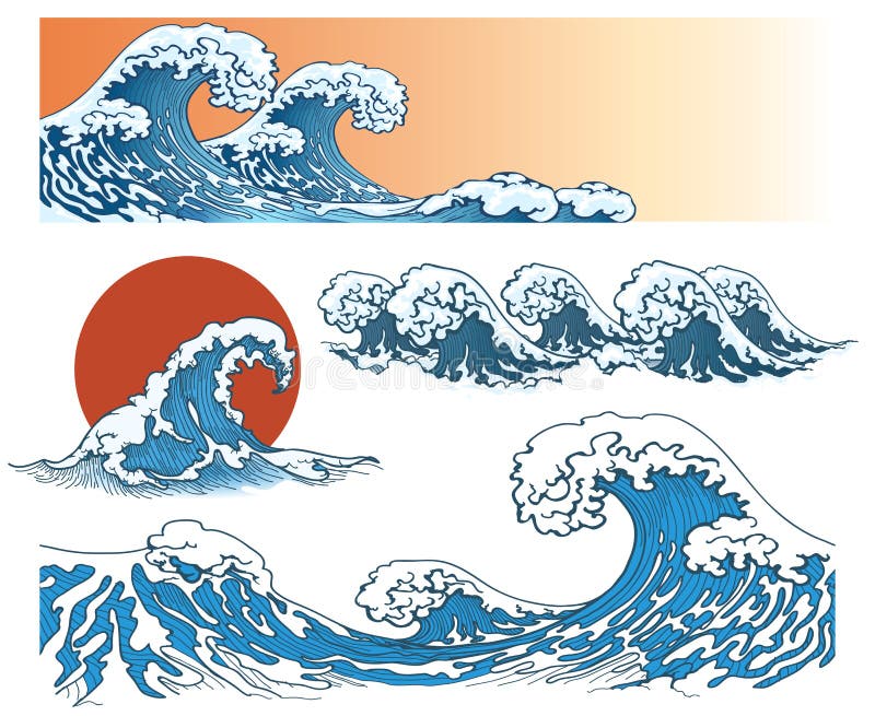 Waves in japanese style royalty free illustration Waves in japanese style royalty free illustration