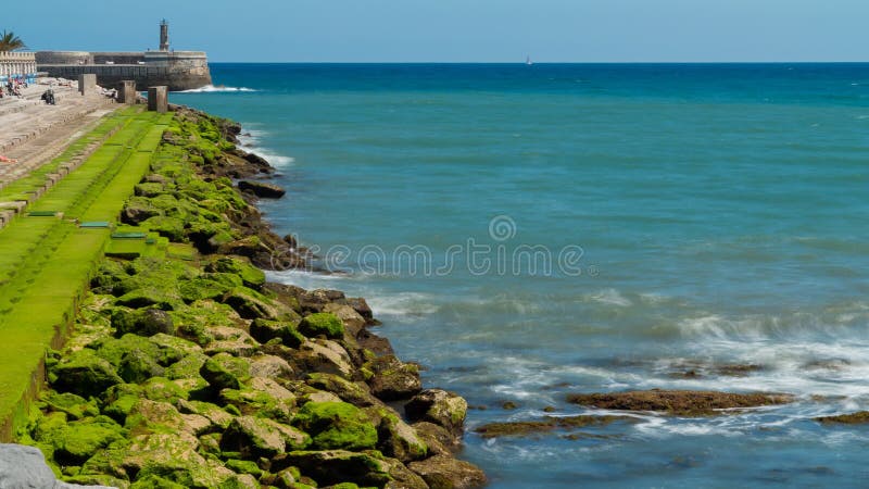 Waves over rocks