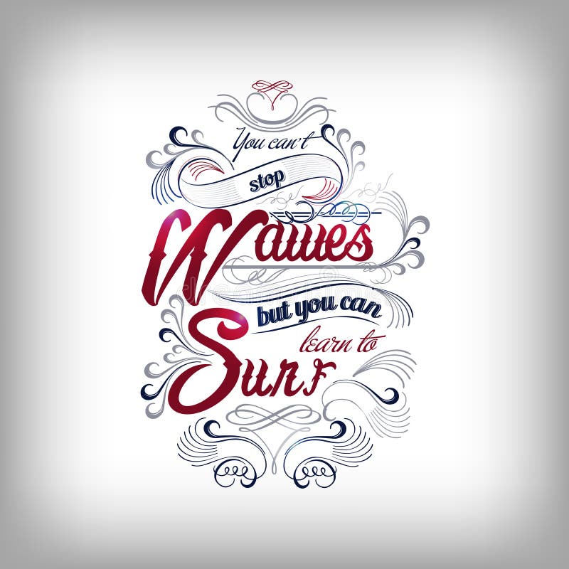 Waves Surf Typography Design Stock Vector Illustration Of Paradise Wave